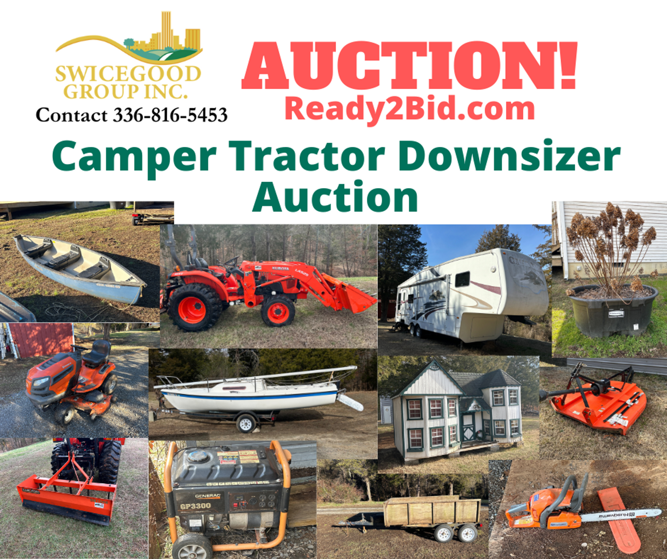 Camper Tractor Downsizer Auction