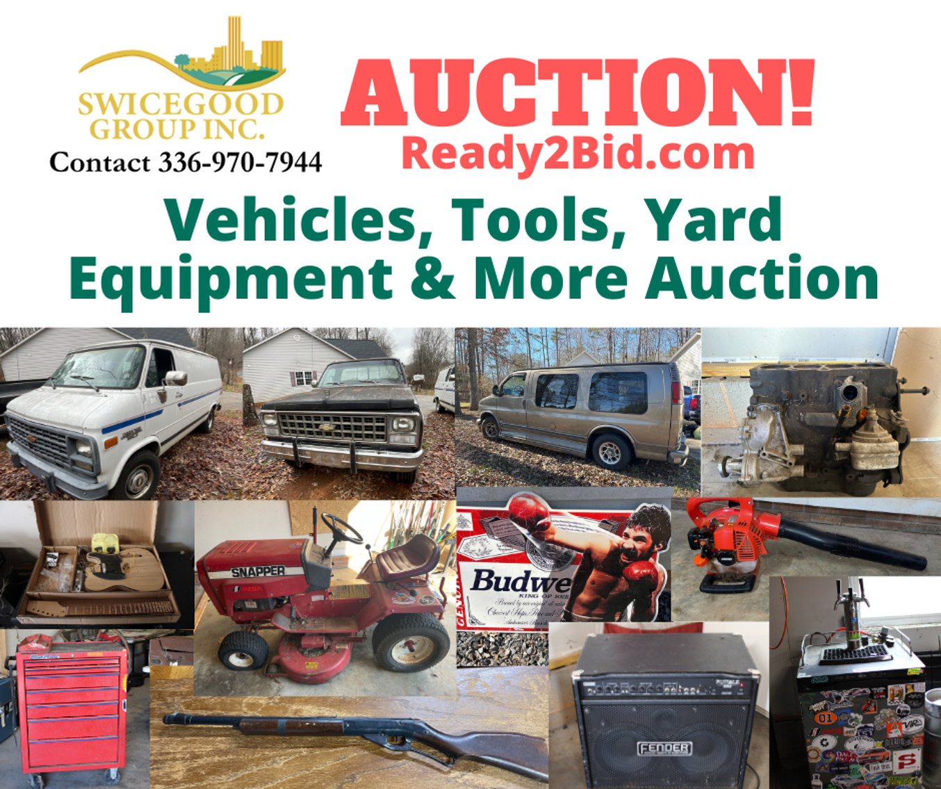 Vehicles, Tools, Yard Equipment and More Auction 