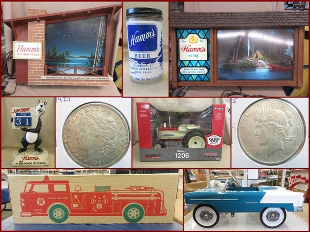 Hamm's, Die-Cast, Coins, Signs and Antiques (gold tag)