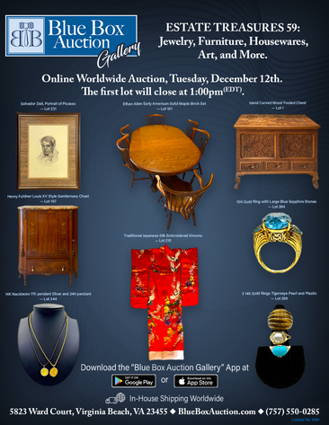 Estate Treasures 59: Jewelry, Furniture, Housewares, Art, and More - Online Worldwide