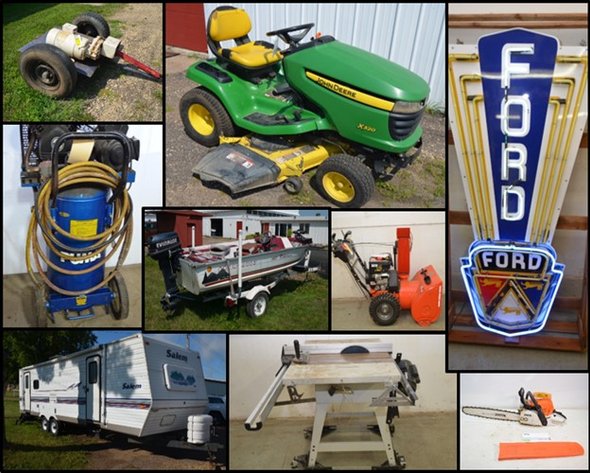 NEON SIGNS, WOOD WORKING TOOLS, BOAT, FURNITURE, and MORE! - Mondovi, WI