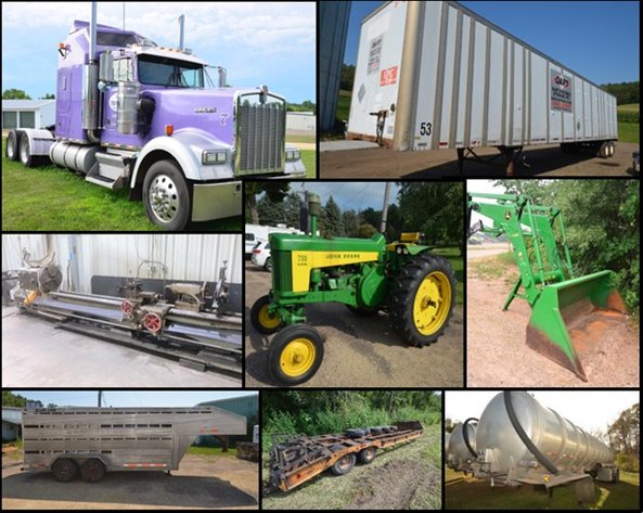 KW W900 SEMI, JD 730 TRACTOR, JD H480 LOADER, METAL LATHE, TRAILERS AND MORE - Multiple Locations
