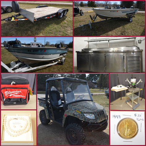 BOATS, TRAILERS, UTV, COINS, JEWELRY, TOOLS AND MORE! - Mondovi, WI