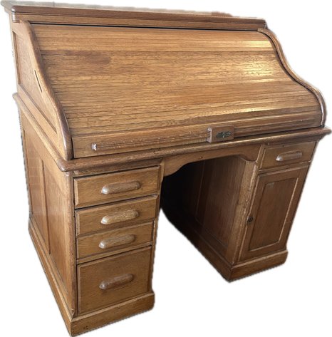 Antique Roll Top Oak Desk