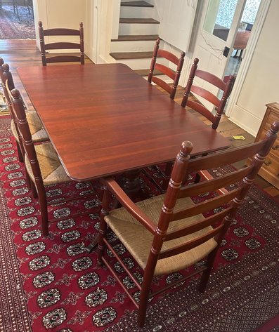 , Cherry Dining Table, 6 Chairs