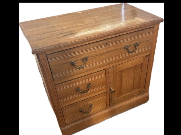 Antique Oak Washstand or Side Dresser 