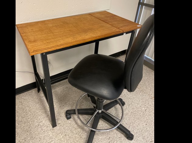 Drafting table and chair